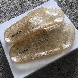 Gold Steve Madden Jelly Sandals